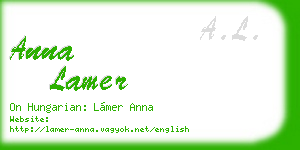 anna lamer business card