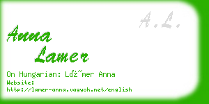 anna lamer business card